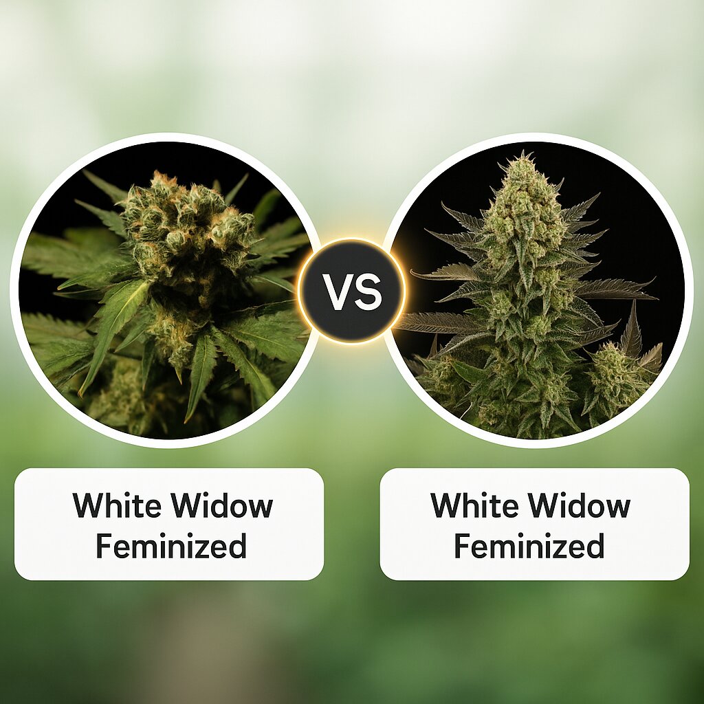 White Widow (Bulldog Seeds) vs White Widow (DinaFem Seeds) cannabis seeds comparison