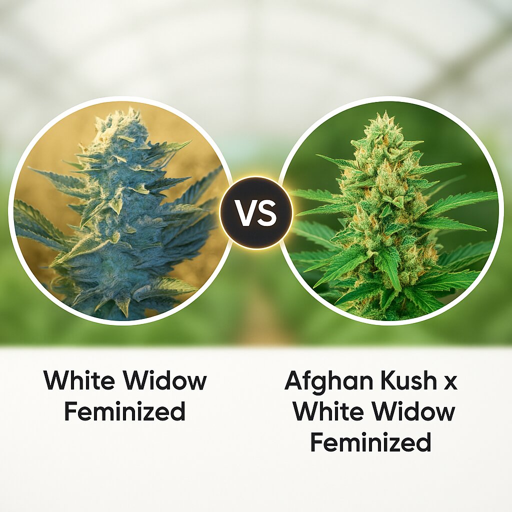 White Widow (G13 Labs) vs Afghan Kush x White Widow (World of Seeds) cannabis seeds comparison